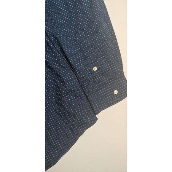 Ben Sherman Dress Shirt Size M 15-15.5 Navy Blue Dot Tailored Fit Stretch - Picture 9 of 9